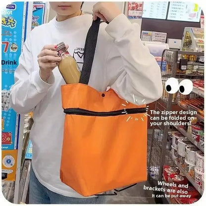 Collapsible Rolling Shopping Cart with Backpack Straps for Groceries & Errands