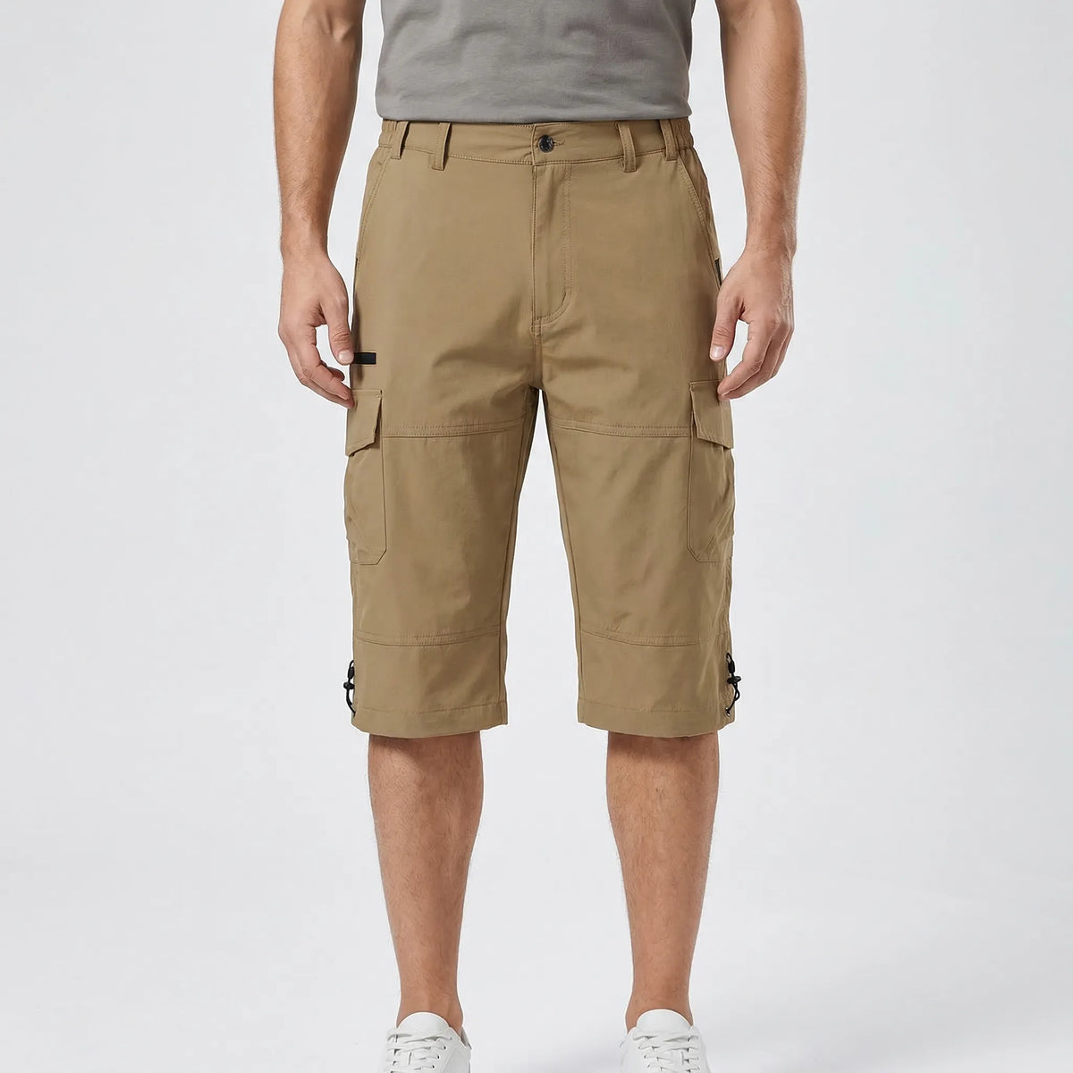 Men's Capri-Length Hiking Shorts with Multiple Cargo Pockets for Trail & Outdoor Adventures