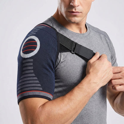 Rotator Cuff Brace with Adjustable Compression Straps for Shoulder Pain Relief & Joint Stability
