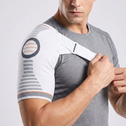 Rotator Cuff Brace with Adjustable Compression Straps for Shoulder Pain Relief & Joint Stability