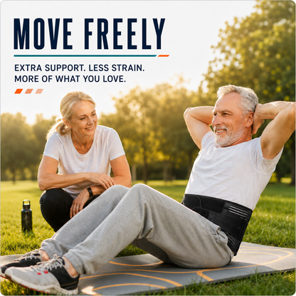 Adjustable Lower Back Support Brace with Dual Compression Straps for Posture Relief and Heavy Lifting