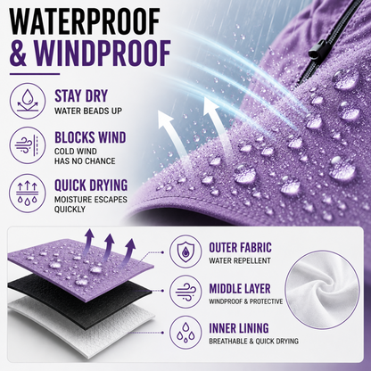 Weatherproof Half-Zip Windbreaker Jacket with Hood – Lightweight Water-Resistant Pullover for Men & Women