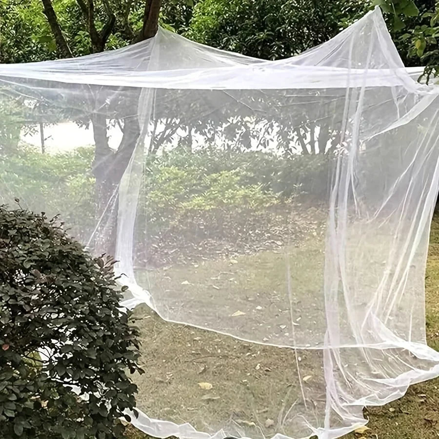 Spacious Hanging Bed Canopy Net | Tall Box-Style Insect Barrier for Double Beds & Camping | 87×79×79 in Interior | White or Black Mesh