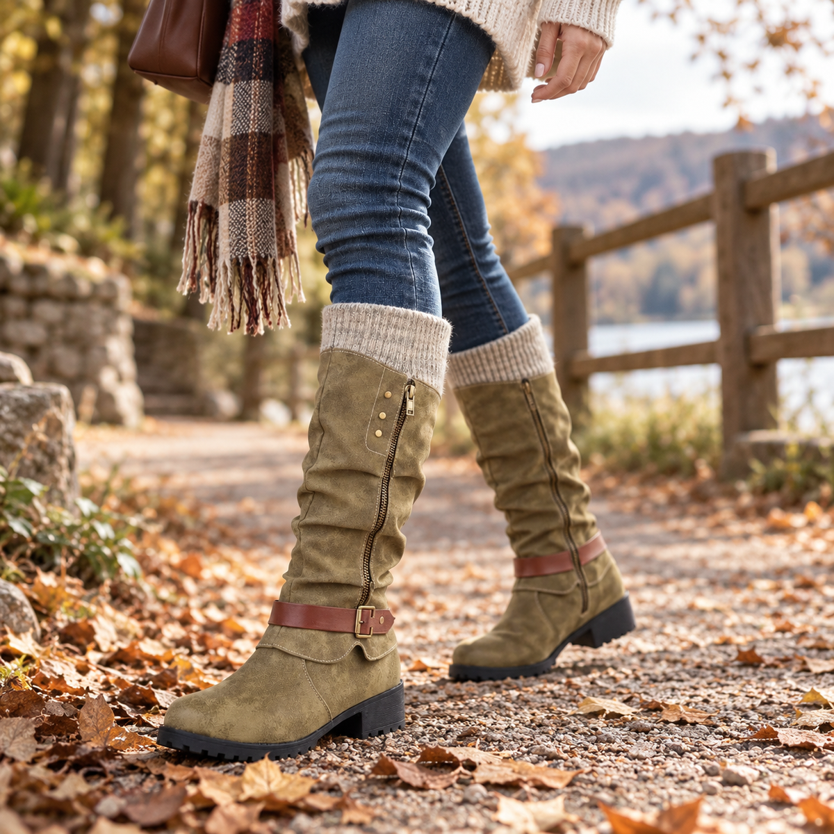 Insulated Mid-Calf Winter Boots with Arch Support for Women & Men – Side Zip Entry, Non-Slip Sole, Cold Weather Footwear