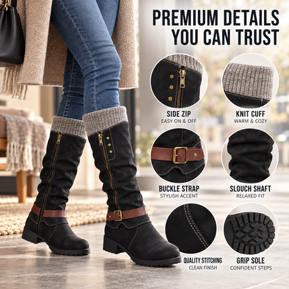 Insulated Mid-Calf Winter Boots with Arch Support for Women & Men – Side Zip Entry, Non-Slip Sole, Cold Weather Footwear