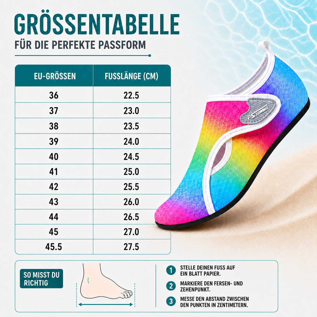 Lightweight Water Shoes with Non-Slip Rubber Sole for Swimming, Surfing, Beach & Pool – Snug Sock-Like Fit, Quick-Dry Aqua Socks for Men &