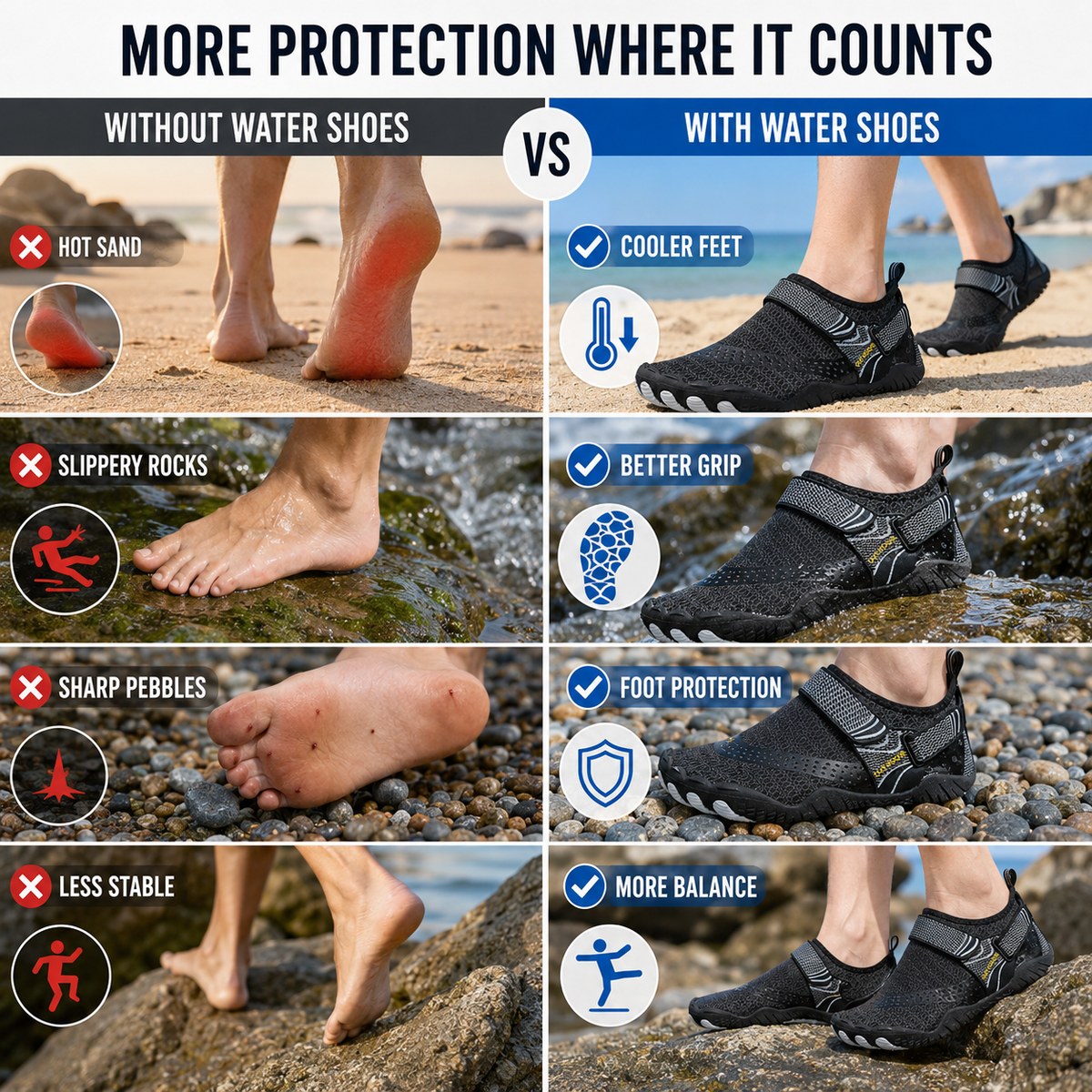 Split-Toe Water Shoes – Fast-Drying Barefoot Beach & Pool Footwear with Non-Slip Grip for Men & Women