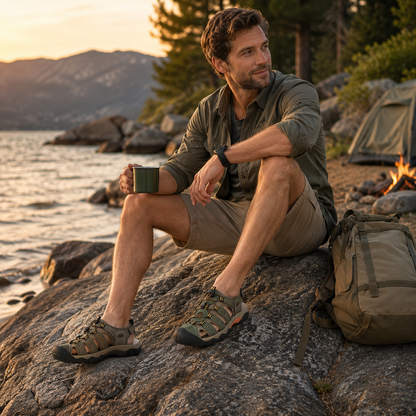 Men's Quick-Dry Sport Sandals with Adjustable Straps for Hiking, Water Sports & Beach