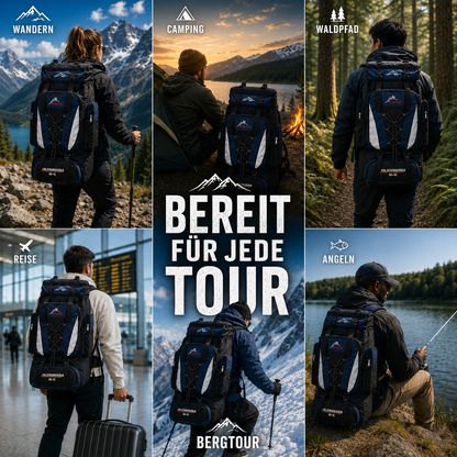 80L Hiking Backpack for Multi-Day Trips – Water-Resistant Trekking Pack with Breathable Support & Quick-Access Pockets for Camping