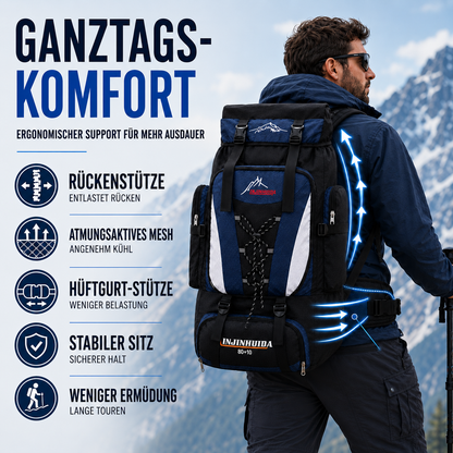 80L Hiking Backpack for Multi-Day Trips – Water-Resistant Trekking Pack with Breathable Support & Quick-Access Pockets for Camping