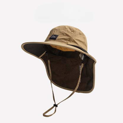 Adventure Fishing Headwear with Fold-Down Mesh Shield for Neck & Ears | Outdoor Boonie Cap for Hiking & Camping | UPF 50+ Shaded Crown &