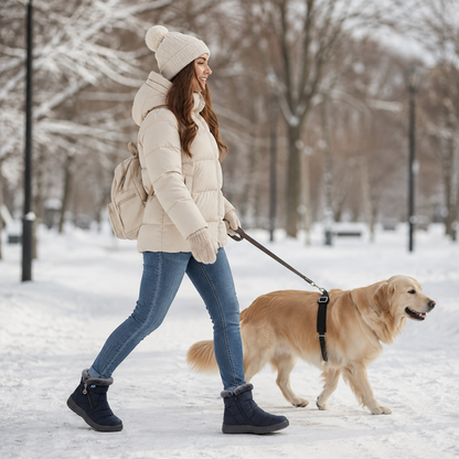 Women's Insulated Waterproof Ankle Boots with Side Zip & Anti-Slip Sole for Cold Weather Walking