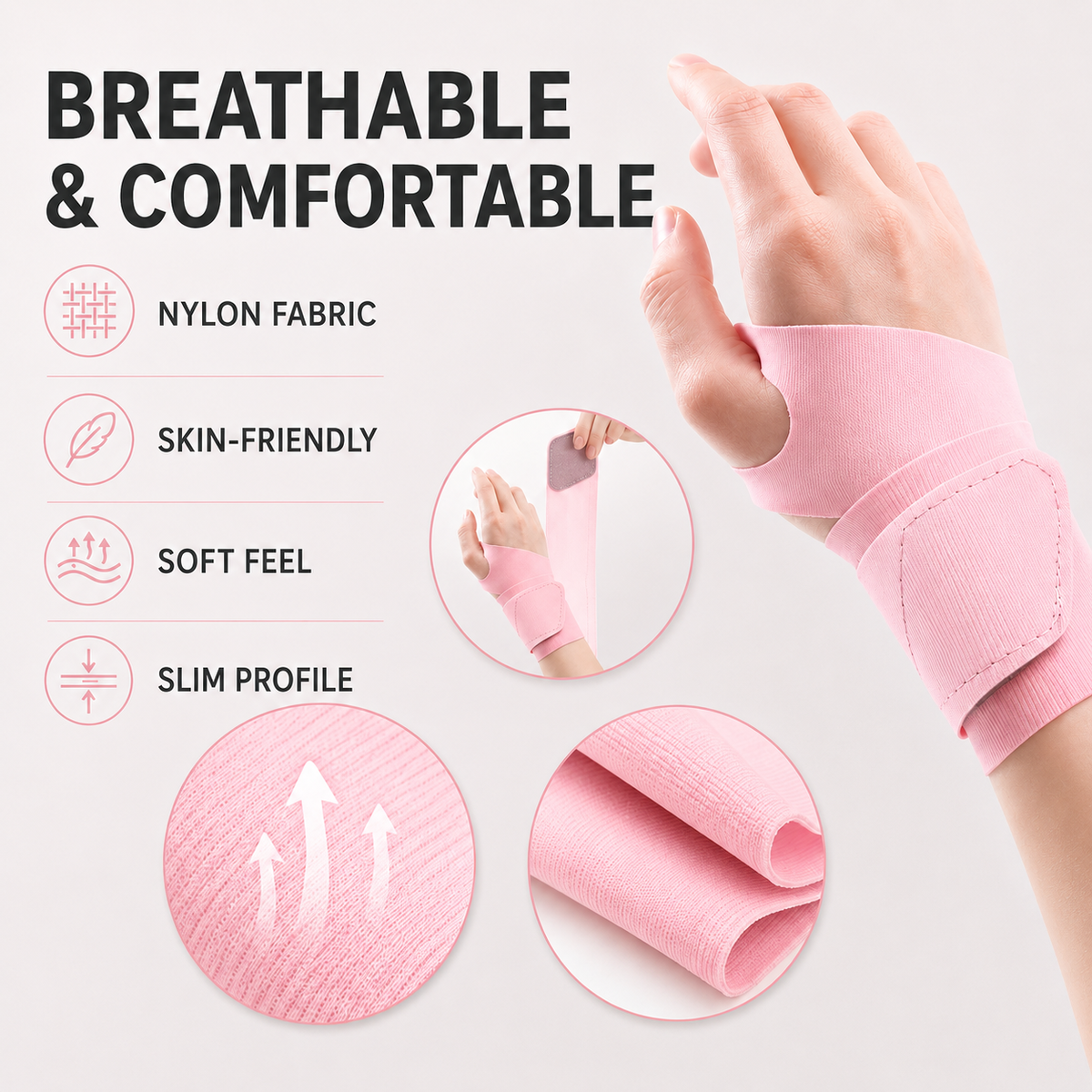 Adjustable Wrist Brace for Tendon Support – Slim Compression Wrap for Pain Relief & Daily Protection