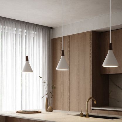 Hanging Drop Ceiling Fixture Wood Metal Shade Adjustable Cord 7-15 inch Diameter for Kitchen Island Dining Room E26 Socket Modern Farmhouse