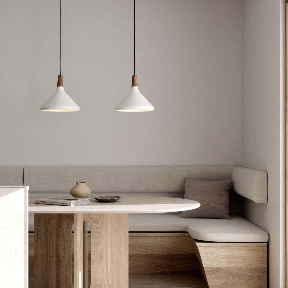 Hanging Drop Ceiling Fixture Wood Metal Shade Adjustable Cord 7-15 inch Diameter for Kitchen Island Dining Room E26 Socket Modern Farmhouse