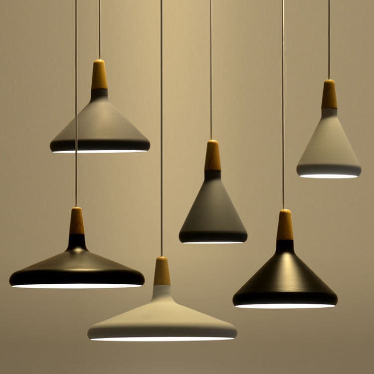 Hanging Drop Ceiling Fixture Wood Metal Shade Adjustable Cord 7-15 inch Diameter for Kitchen Island Dining Room E26 Socket Modern Farmhouse