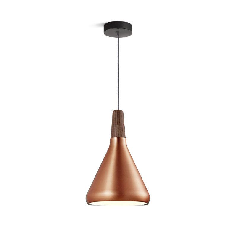 Hanging Drop Ceiling Fixture Wood Metal Shade Adjustable Cord 7-15 inch Diameter for Kitchen Island Dining Room E26 Socket Modern Farmhouse