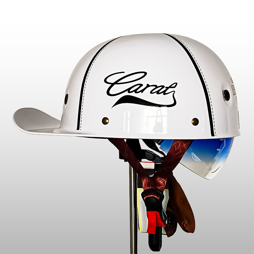 Half Helmet, Lightweight Motorcycle Helmet with ABS Shell, DOT and ECE Certified Open Face Helmet with Visor