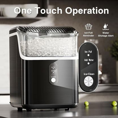 Nugget Ice Maker | Portable Countertop Ice Machine with Fast Production | Compact Design for Home and Office
