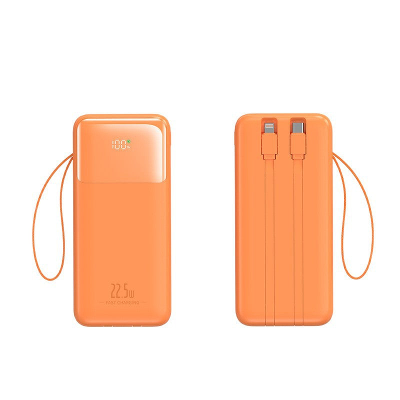 Portable Charger Power Bank with Fast Charging & Integrated Cables | Compact Design for On-the-Go Convenience