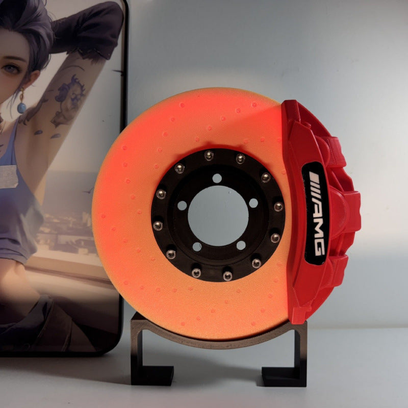 Racing Brake Caliper Ambient Light with Wireless Charging Pad for Desk Decor Blue Red Yellow Motorsport Gift for Car Enthusiasts
