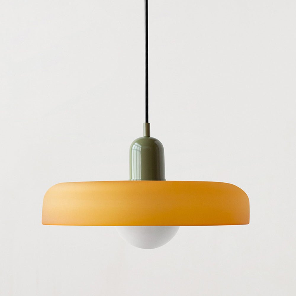 Art Glass Dome Pendant Light Fixture with Adjustable Cord for Kitchen Island Dining Room Bedroom | Modern Round Ceiling Hanging Lamp