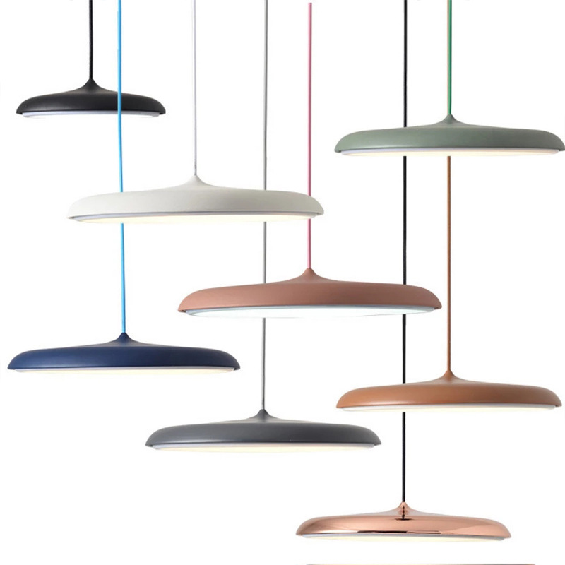 Slimline LED Disc Ceiling Light 10 in Black Metal Acrylic for Kitchen Island Dining Table Contemporary Scandinavian Minimalist Suspended Fix