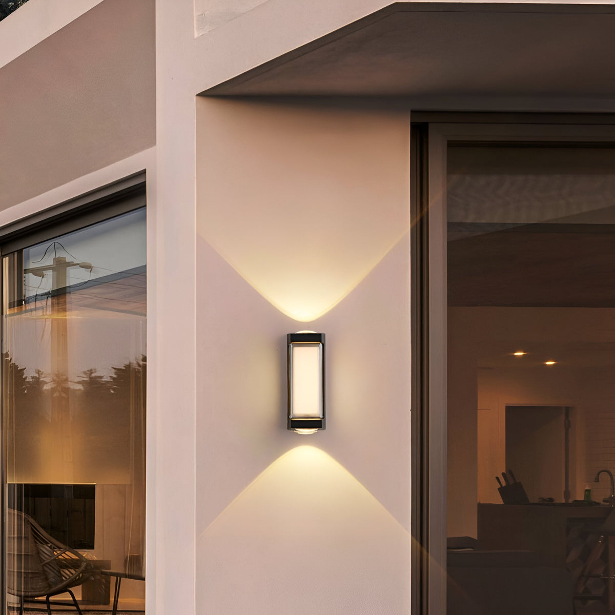 Outdoor Sconce Fixture 10.6 in Black Waterproof Bidirectional Beam for Exterior Walls Entrance Porch Garden Pathway Architectural Accent IP6