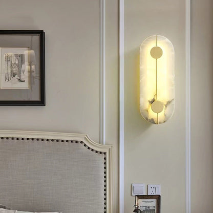 Marble Sconce Light 17 in LED Fixture Bedroom Hallway Reading Nook Vertical Modern Ambient Lighting for Quiet Spaces