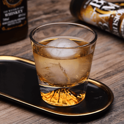 Cut Crystal Rocks Glass for Bourbon & Scotch – Japanese-Inspired Tumbler with Wood Gift Box for Home Bar & Entertaining