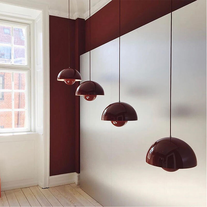 Dome Pendant Light Fixture Single Head Nordic Style Hanging Lamp Adjustable Cable Modern Ceiling Light for Kitchen Island Dining Room