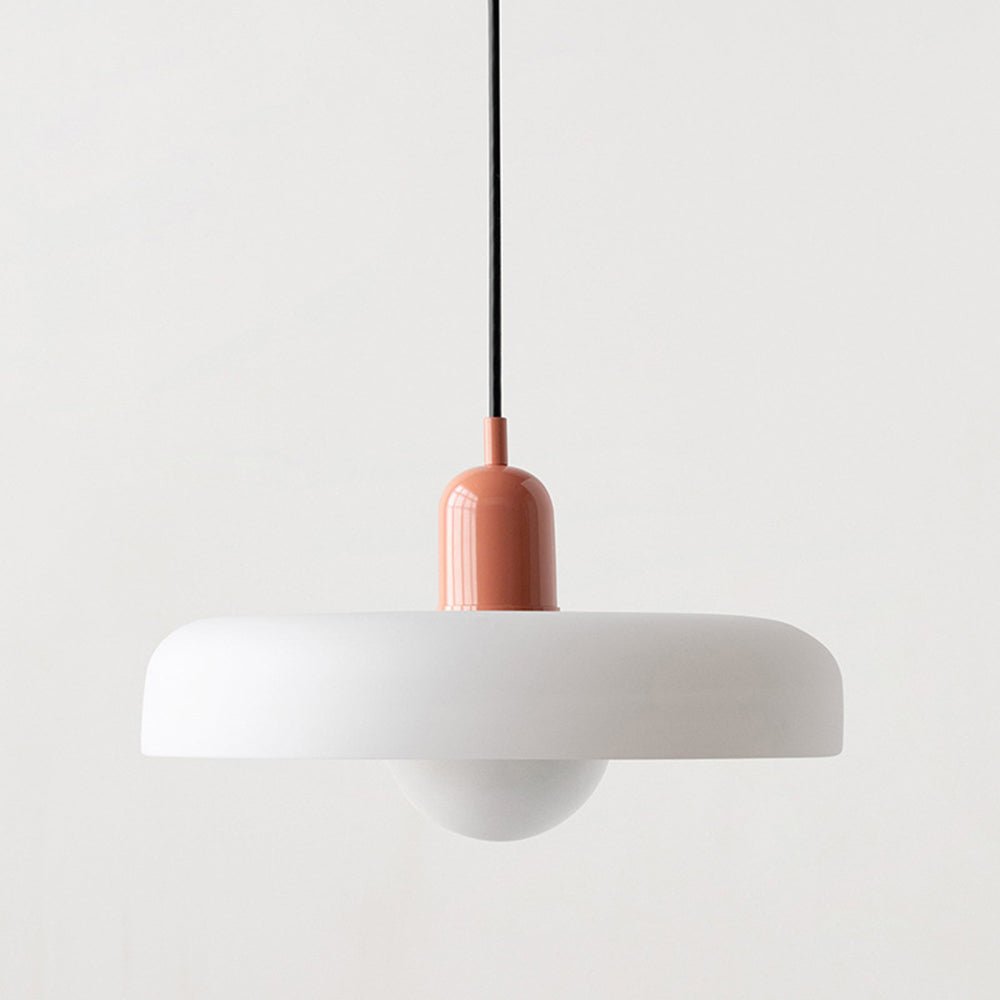 Art Glass Dome Pendant Light Fixture with Adjustable Cord for Kitchen Island Dining Room Bedroom | Modern Round Ceiling Hanging Lamp