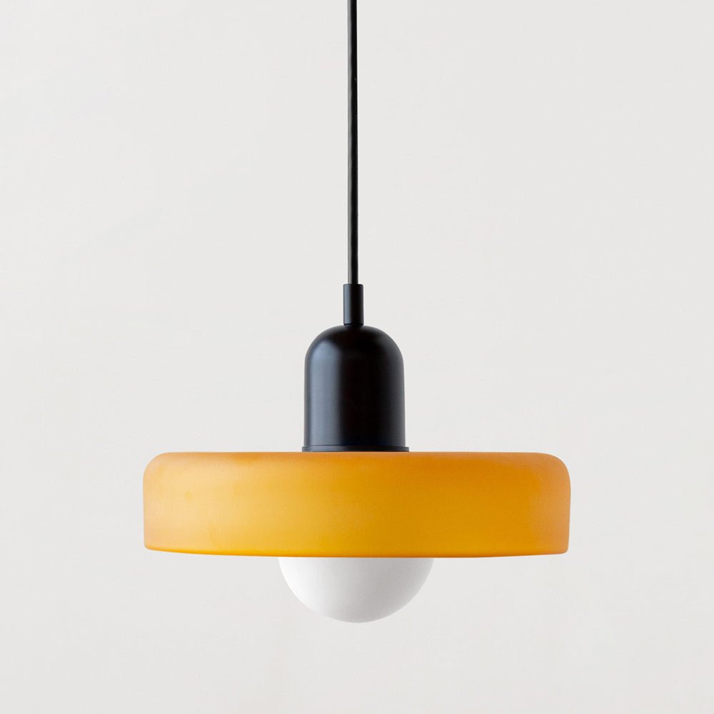 Art Glass Dome Pendant Light Fixture with Adjustable Cord for Kitchen Island Dining Room Bedroom | Modern Round Ceiling Hanging Lamp