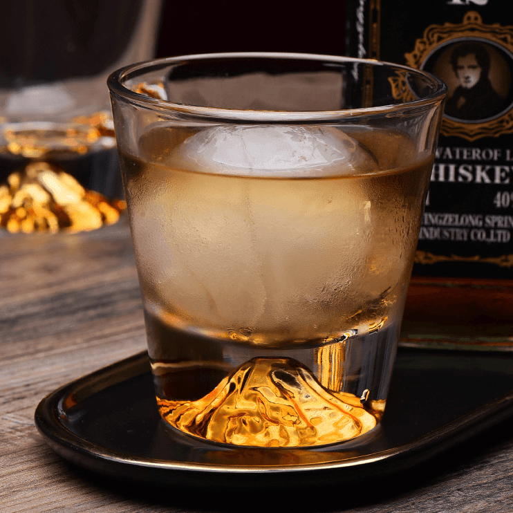 Cut Crystal Rocks Glass for Bourbon & Scotch – Japanese-Inspired Tumbler with Wood Gift Box for Home Bar & Entertaining