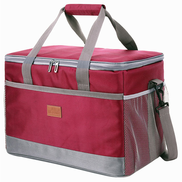Large 33-Liter Insulated Cooler Tote with Leak-Proof Lining for Camping, Tailgating, Road Trips & Family Outings