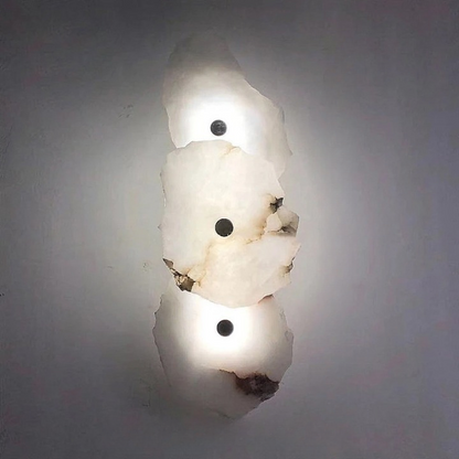 Stone Sconce Light LED Warm Glow for Stairs Entryway Vertical Mount Accent Fixture 5-Inch Contemporary Wall Lighting for Narrow Spaces
