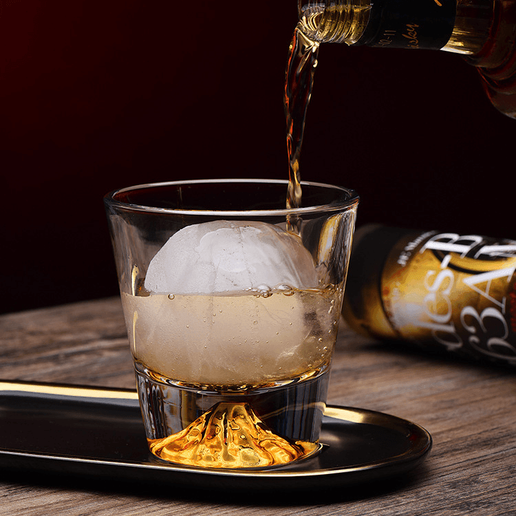 Cut Crystal Rocks Glass for Bourbon & Scotch – Japanese-Inspired Tumbler with Wood Gift Box for Home Bar & Entertaining