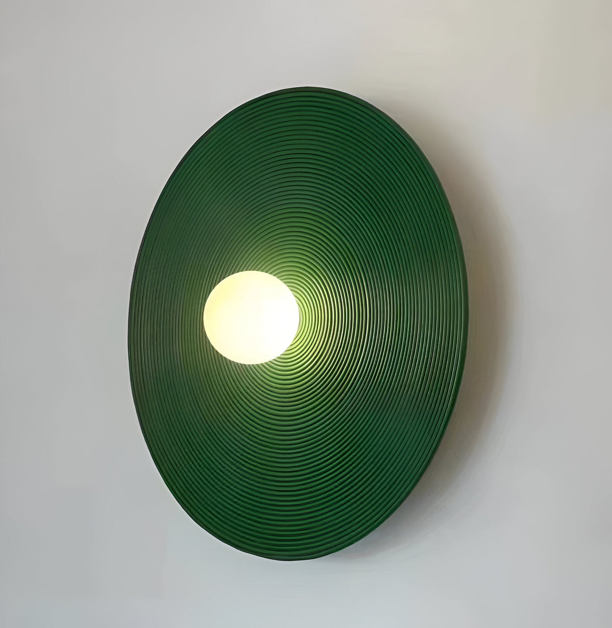 Round Glass Resin Wall Sconce White LED Fixture Bedroom Hallway Living Room Soft Glow Minimalist Mount Ambient Light for Home