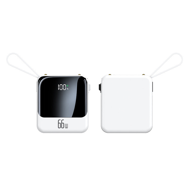 Portable Charger with Built in Cables, Portable Power Bank with LCD Display, 10000 to 30000mAh Battery Pack for Travel