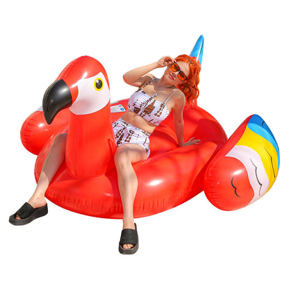 Ortekor Flamingo Pool Float | Colorful Inflatable Island with Spacious Lounge Area | Perfect for Summer Fun