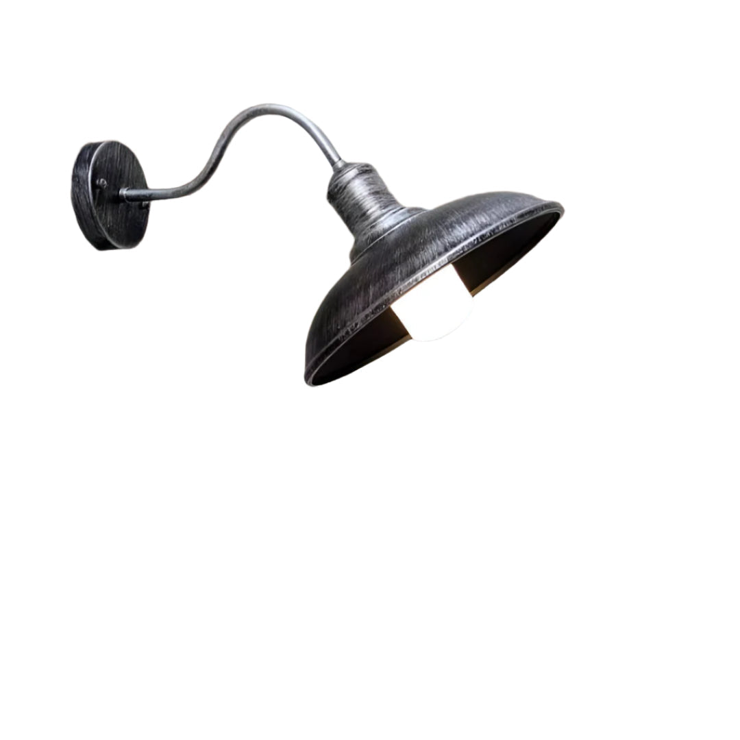 Exterior Iron Sconce Fixture 15 in Black Downlight Bowl Shade for Front Door Patio Walkway Farmhouse Vintage