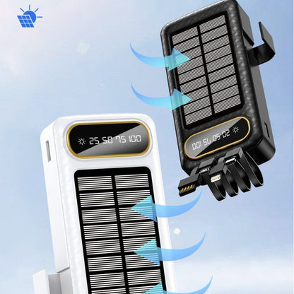 EcoCharge | Portable Solar Power Bank with 10000mAh Capacity & Digital Display | Multi-Device Charging for Outdoor Adventures