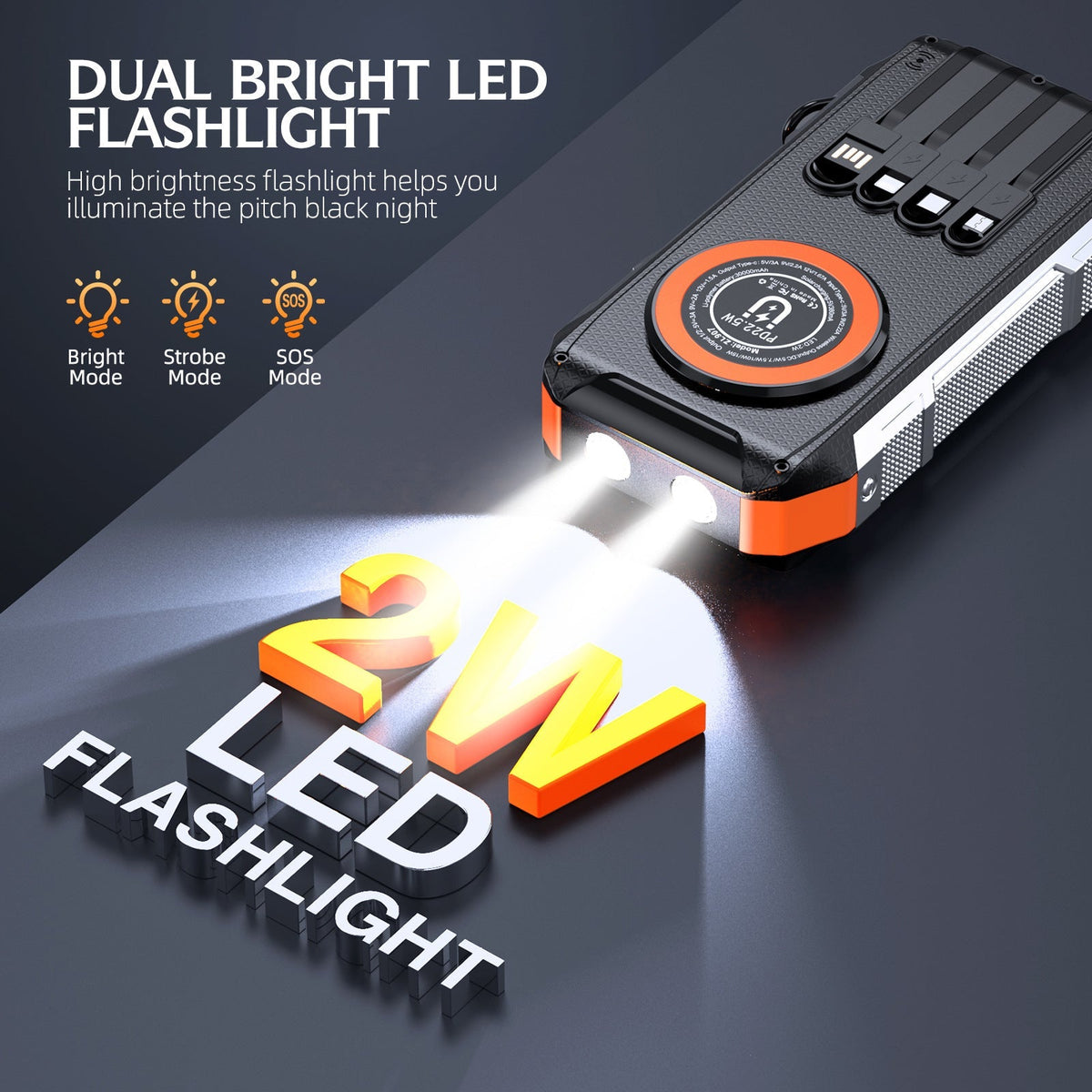 EcoCharge | Solar Power Bank with LED Light & Fast Charging | Portable Energy Solution for Outdoor Adventures
