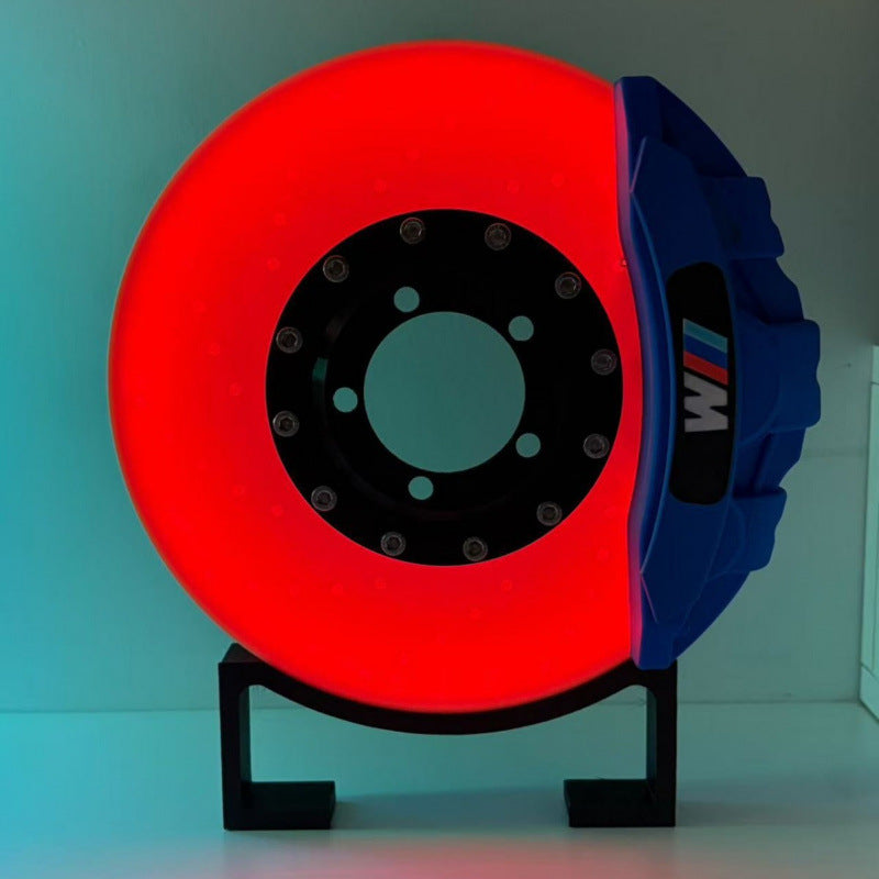 Racing Brake Caliper Ambient Light with Wireless Charging Pad for Desk Decor Blue Red Yellow Motorsport Gift for Car Enthusiasts