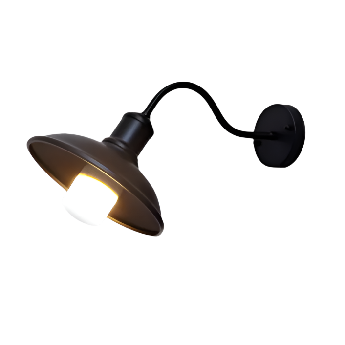 Exterior Iron Sconce Fixture 15 in Black Downlight Bowl Shade for Front Door Patio Walkway Farmhouse Vintage