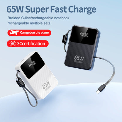 Portable Power Bank with 65W Fast Charging & Digital Display | Multi-Device Charging Solution