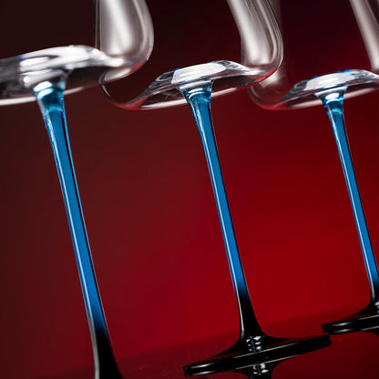 Hand-Painted Stemmed Aerating Decanter & Glassware Set for Red Wine Service | Home Bar & Dining Collection