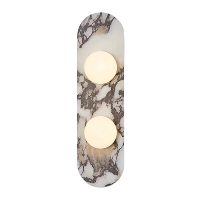Sculptural Stone & Glass Sconce Light with Warm LED Glow for Hallway Living Room Bedroom Entryway Interior Accent Lighting Modern Minimalist