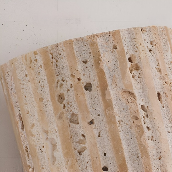 Travertine Sconce Fixture 6.5 Inch Bidirectional Illumination Indoor Outdoor Corridor Entry Facade Architectural Hardscape Garden Terrace Co
