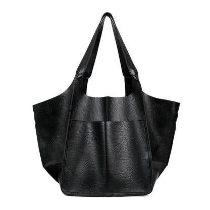Vegan Leather Shoulder Bag – Lightweight Everyday Tote with Spacious Interior for Work, Travel & Shopping
